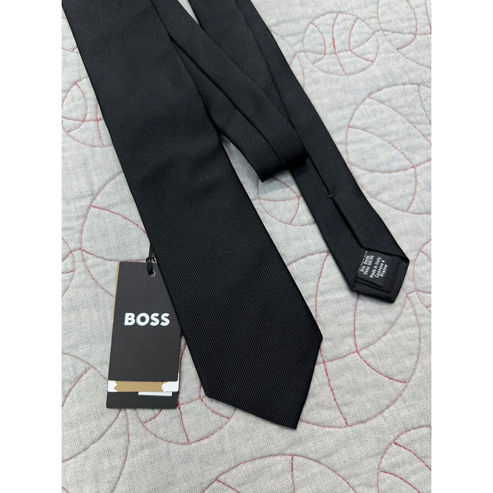 BOSS Hugo Boss Tie Black Formal Slim Silk Jacquard 50480283 / Mens One Size